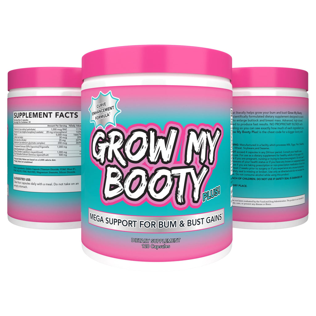 Grow My Booty Plus Butt Enhancement Pills — Mega Booty & Bust Growth | SPAZMATIC