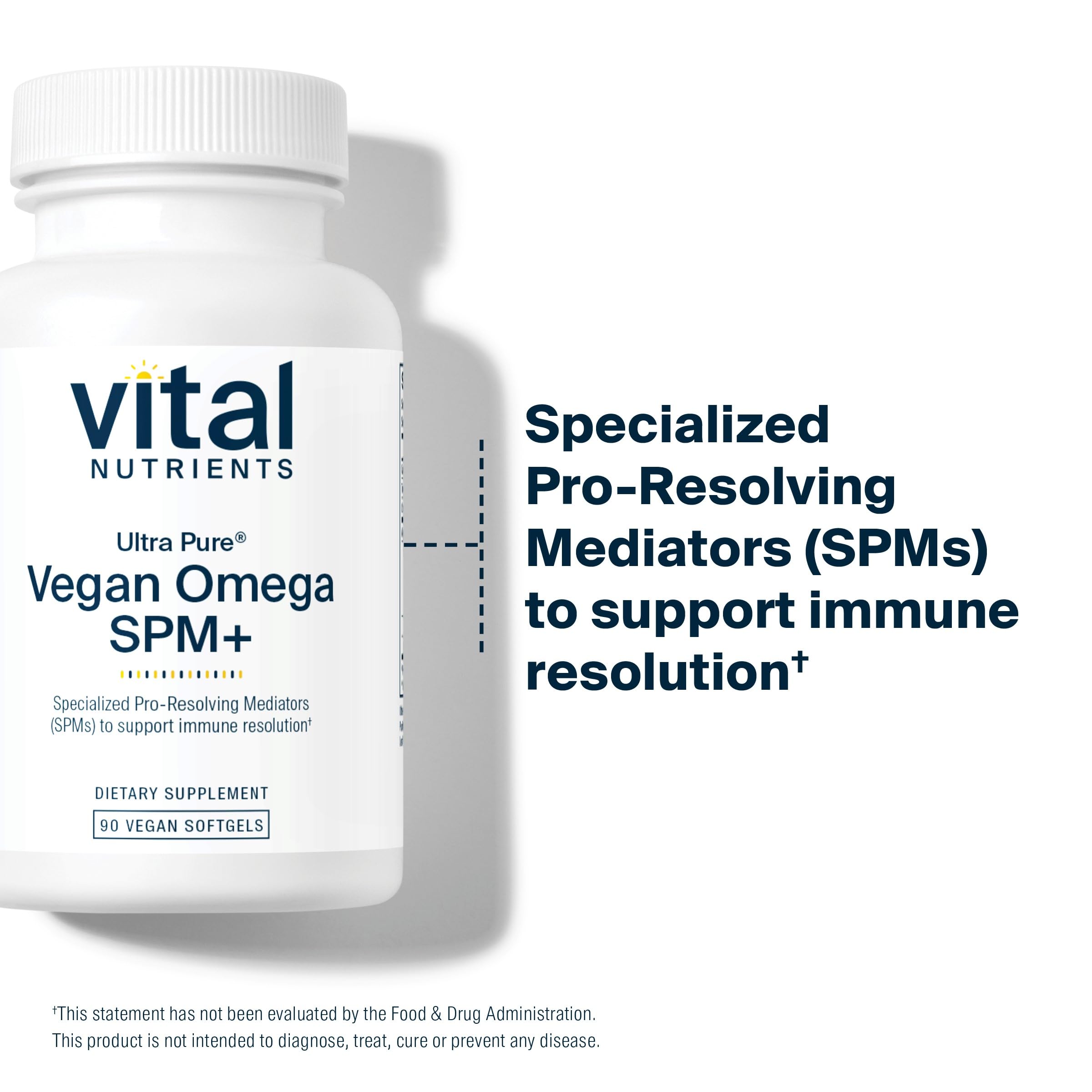 Vital Nutrients Ultra Pure® Vegan Omega SPM+ – Vegan Omega-3 with SPM, 90 Mini Softgels