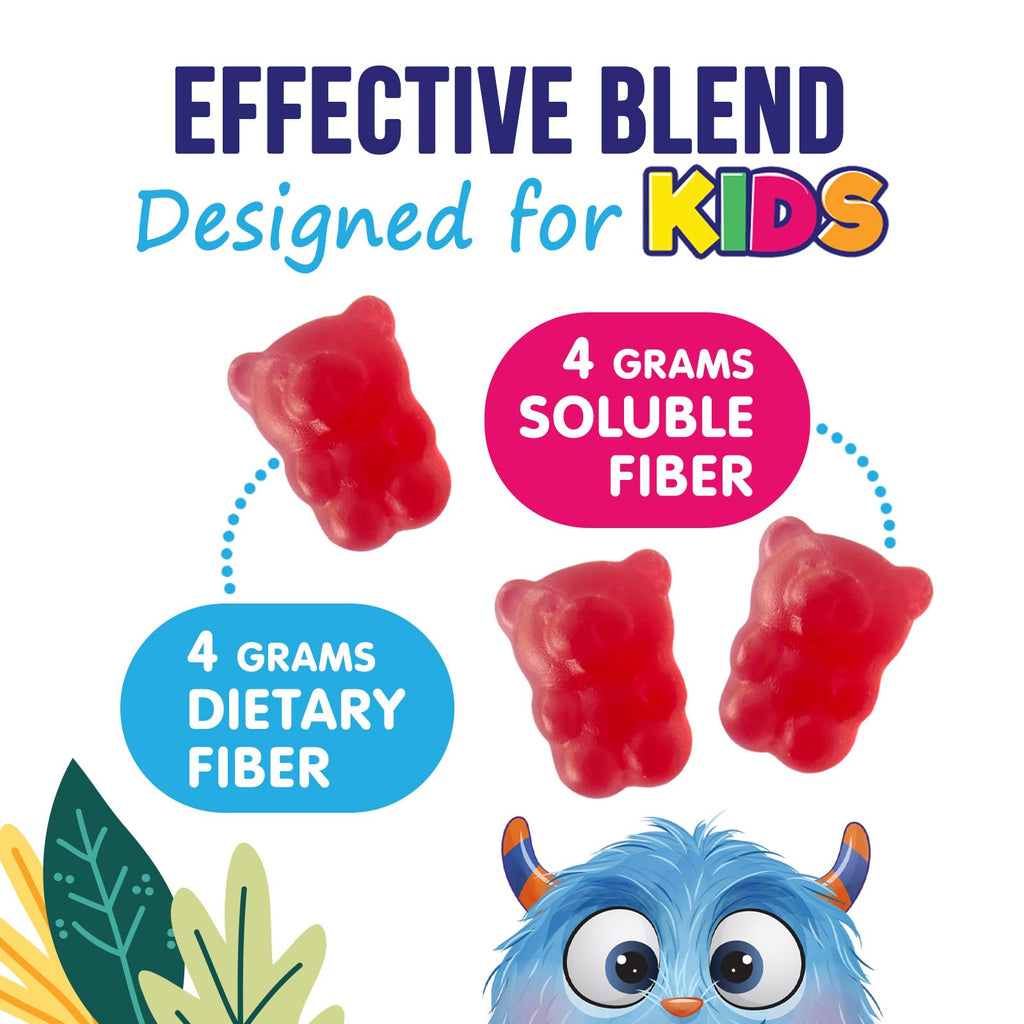 Fiber Gummies for Kids – 4g Daily Prebiotic Fiber Supplement | Plant-Based, Non-GMO, 120 Gummies