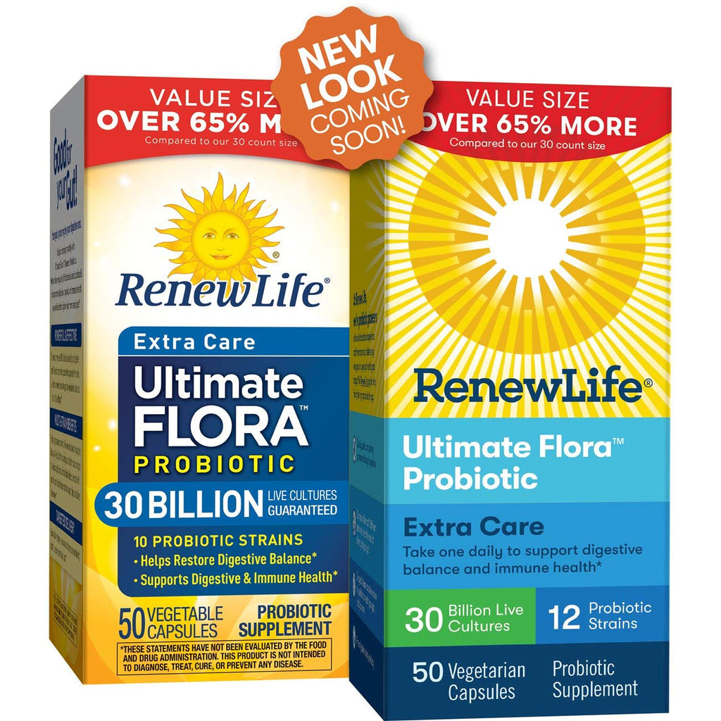 Renew Life Extra Care Ultimate Flora Probiotic 30B - 50 Veg Caps | Gluten Free