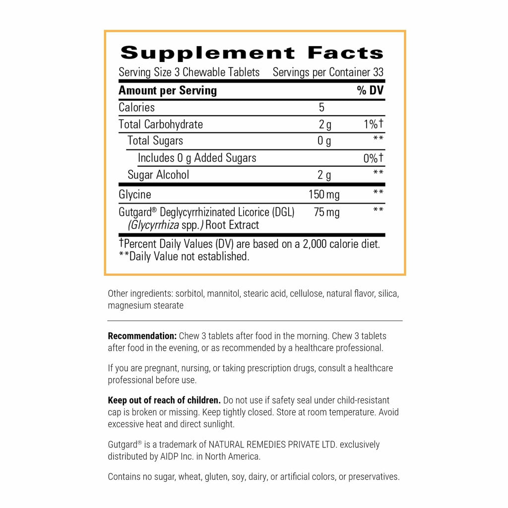 Integrative Therapeutics Rhizinate Sugarless, 100-Count – Fructose-Free DGL Chewables