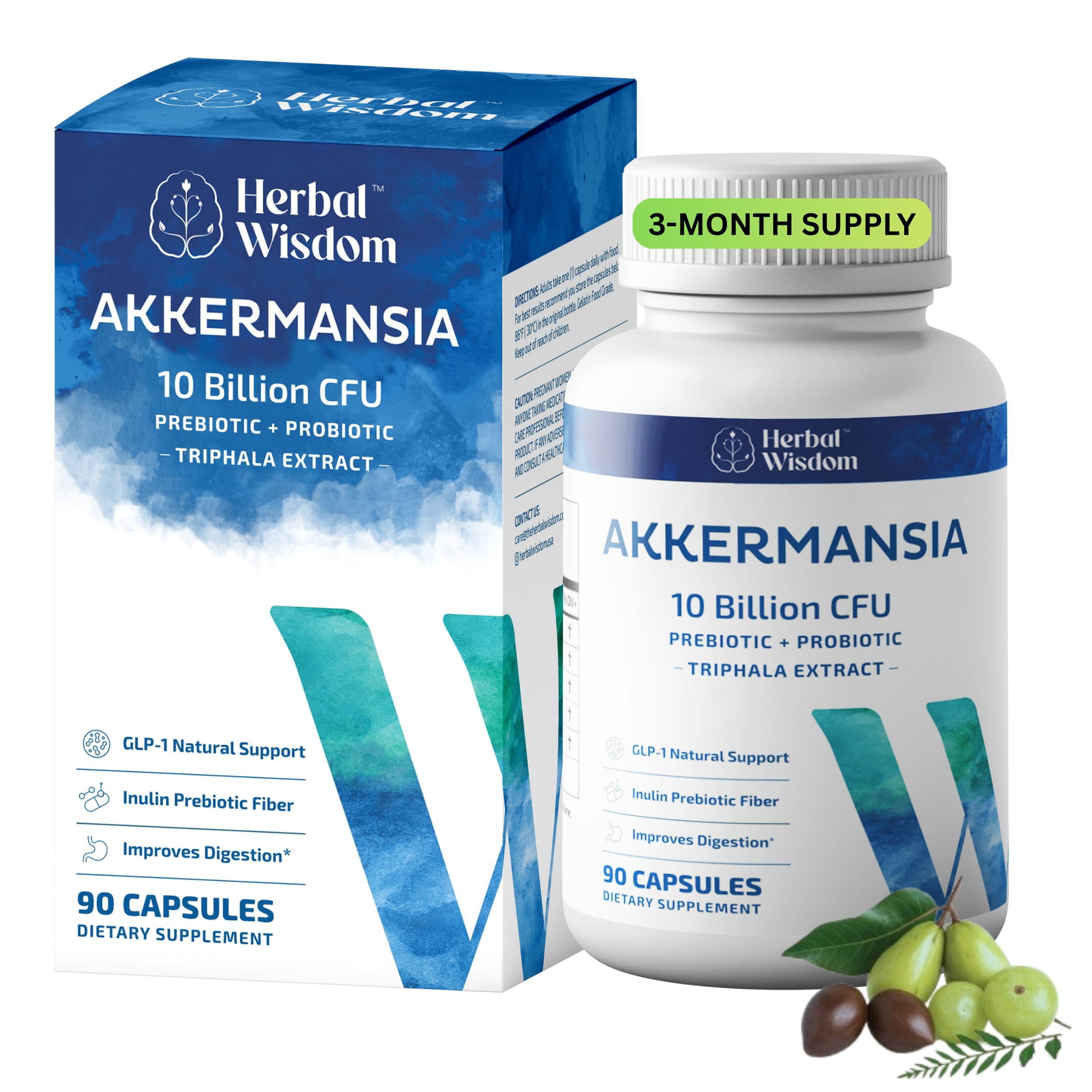 Akkermansia Muciniphila Probiotic + Triphala – 10B CFU | 3 Month Supply