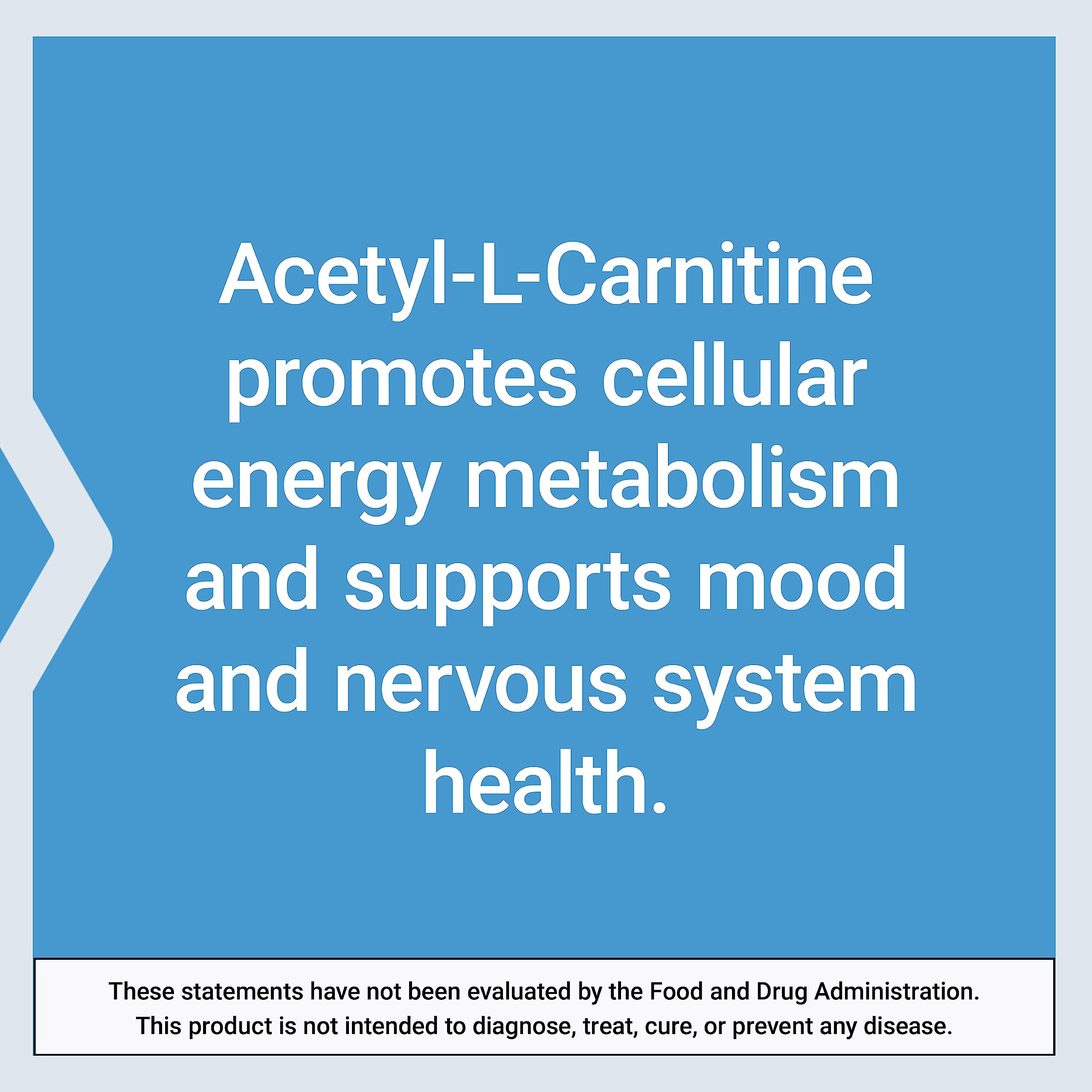 Acetyl-L-Carnitine with Vitamin C for Brain & Nerve Health | 3-Month Supply | Gluten-Free, Non-GMO, Vegetarian | 100 Capsules