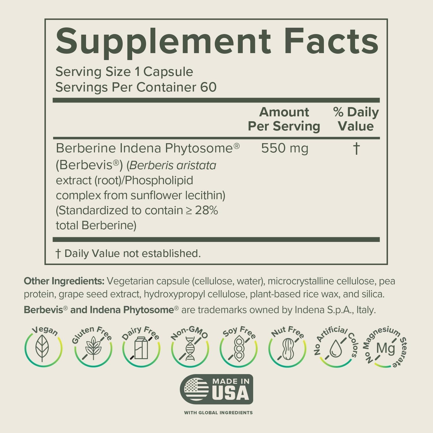 Prominent Nutrition Berberine Phytosome Supplement - Gut Support, 550 mg, 60 Count (2 Pack)
