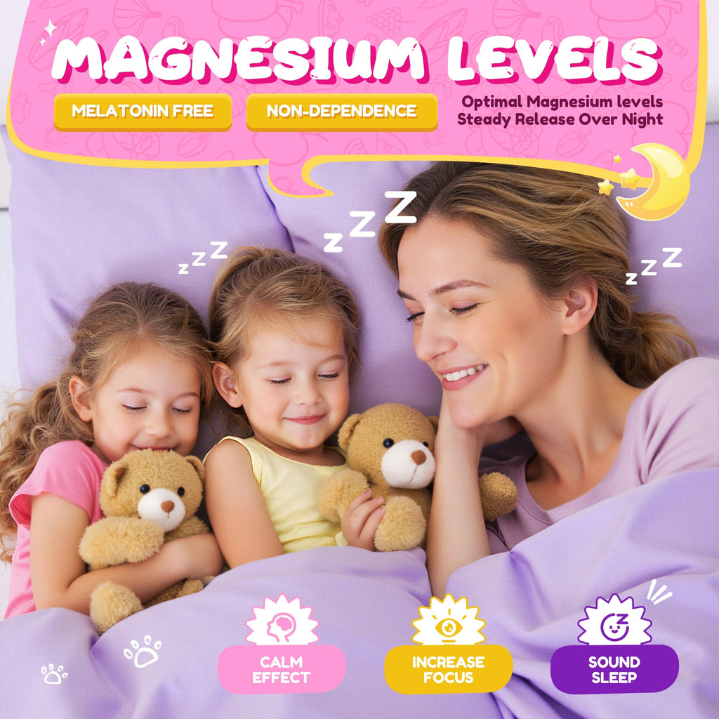 Magnesium Glycinate Gummies for Adults & Kids 4+ | Sugar Free 400/200mg Sleep Support