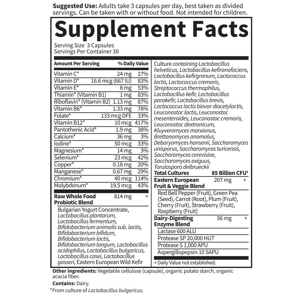 Garden of Life Raw Probiotics for Men Over 50 – 85B CFU, 90 Vegetarian Capsules, Gluten Free