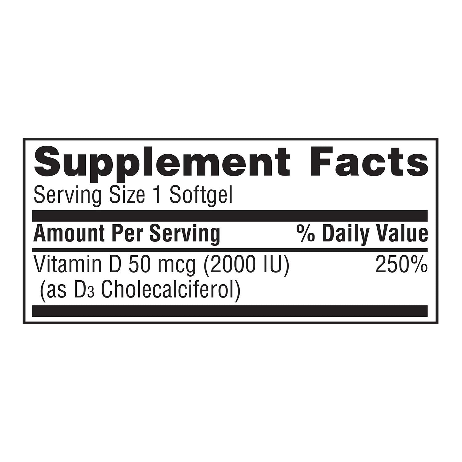 Member's Mark Vitamin D3 2000 IU (50 mcg) – 400 ct Dietary Supplement