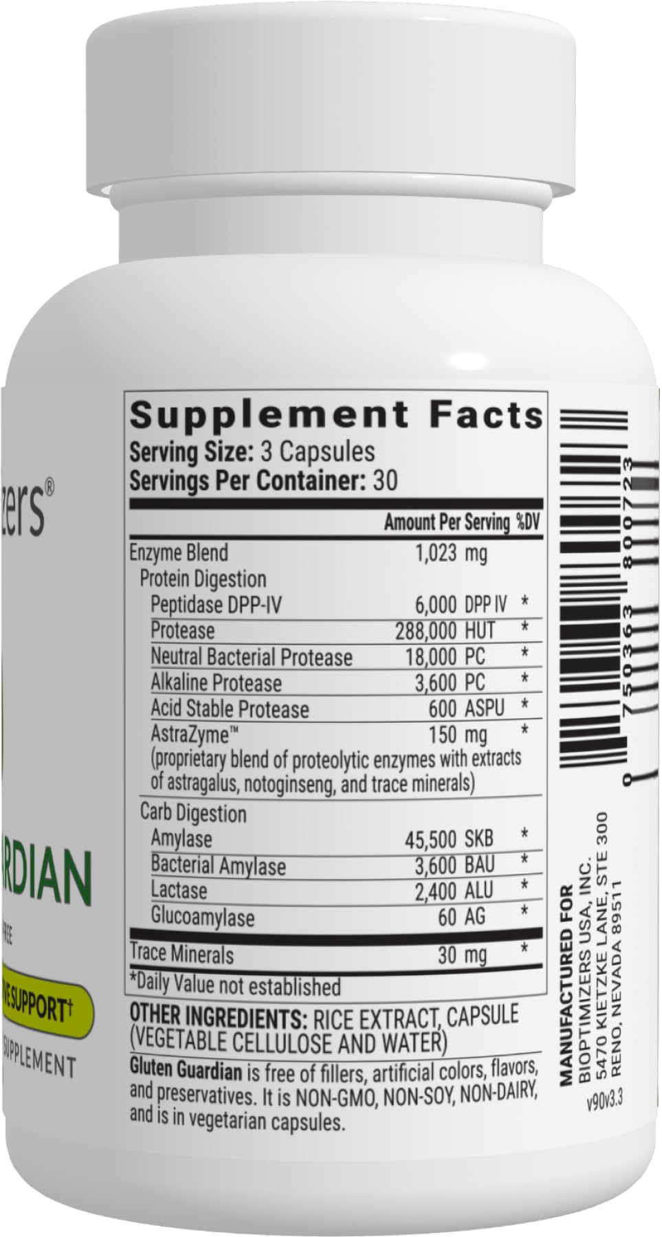 Gluten Guardian 3.0 – DPP-IV Enzyme for Gluten Digestion | 90 Capsules