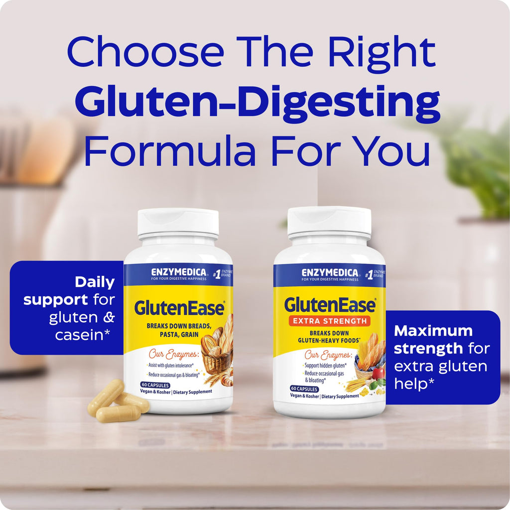 GlutenEase by Enzymedica – Gluten & Casein Digestive Enzymes, 60 Capsules