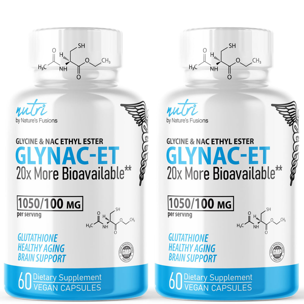GlyNAC-ET NAC Supplement with Glycine & NACET | 20x Glutathione Support | 120 Capsules (2-Pack)