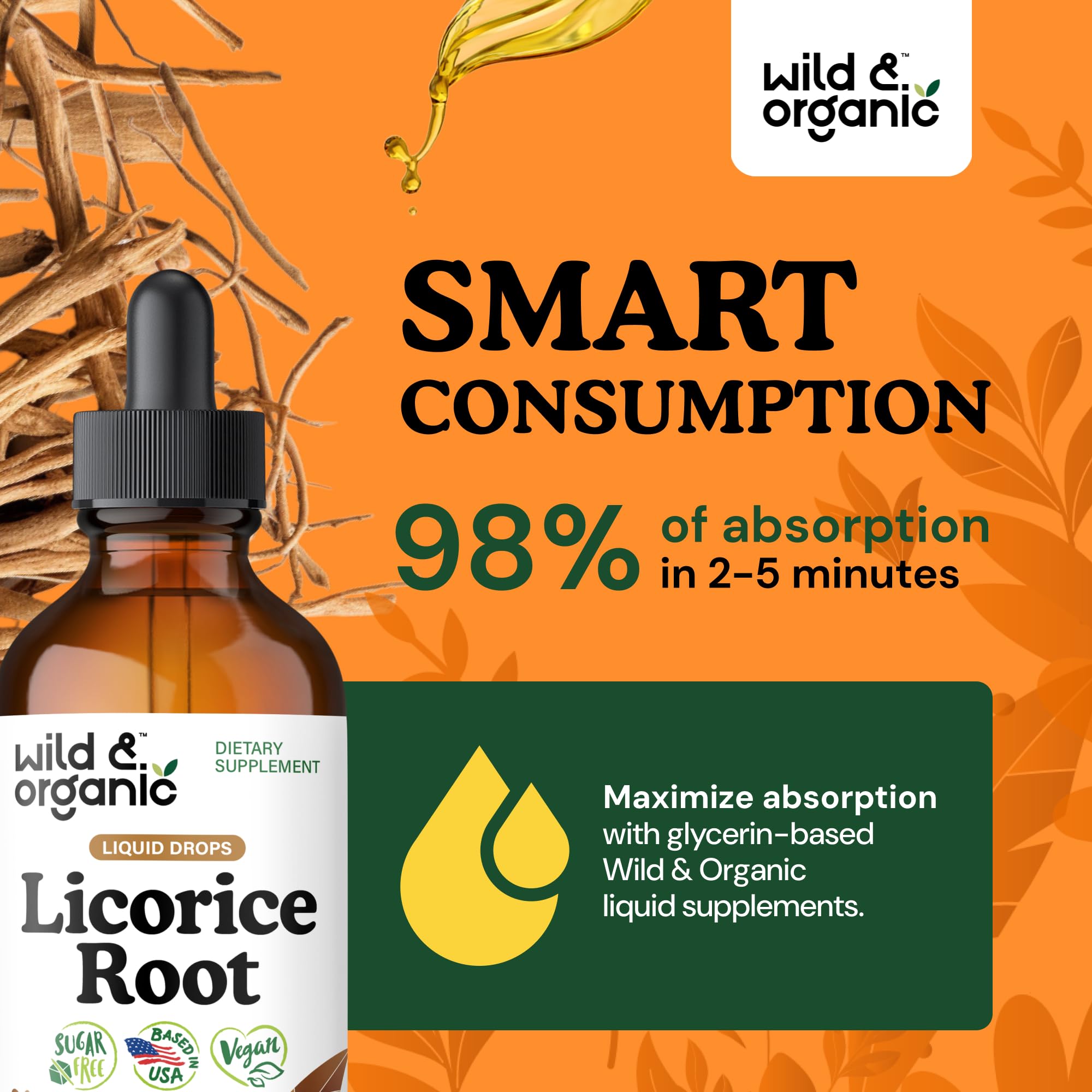 Wild & Organic Licorice Root Tincture - Digestive, Lung & Skin Support (4 oz)