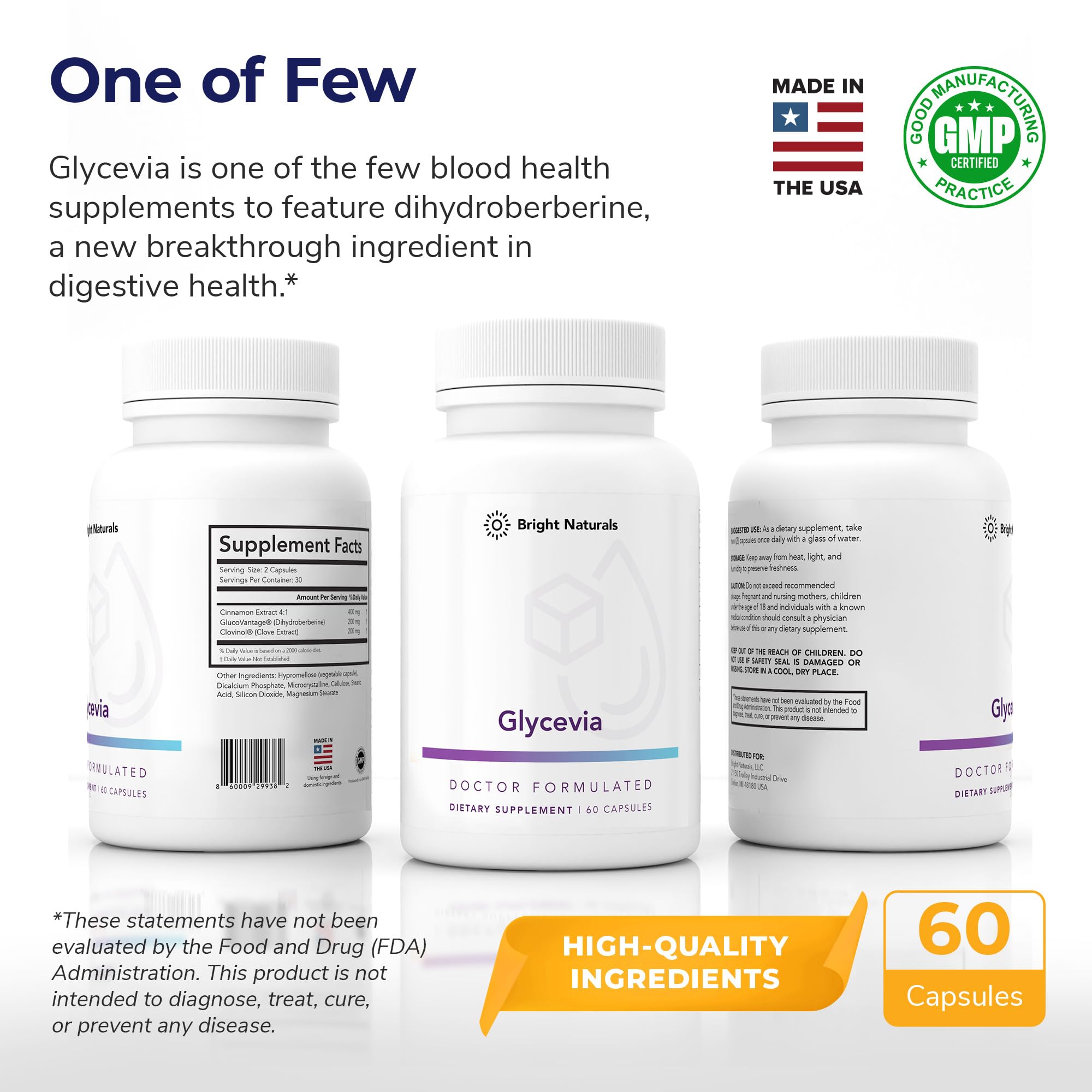 Bright Naturals Glycevia – GlucoVantage Dihydroberberine for Sugar Balance & Energy | 90 Servings
