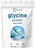 Glycine Powder 1KG (2.2 lb) – 1000mg/Serving, Sleep & Neurotransmitter Support | Micro Ingredients, USA Made