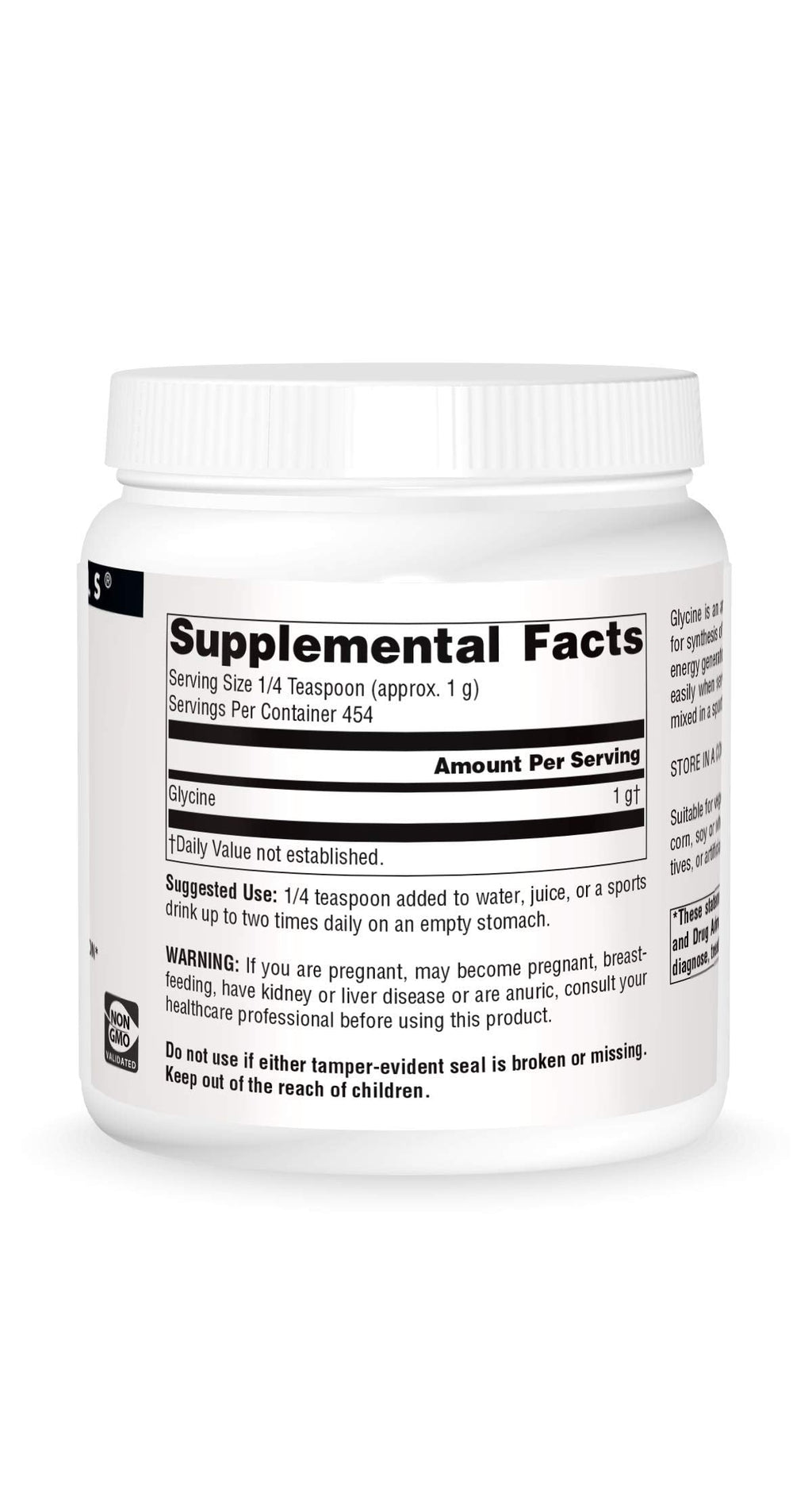 Source Naturals Glycine Powder – Protein Synthesis & ATP Energy Generation | 454 g (16 oz)
