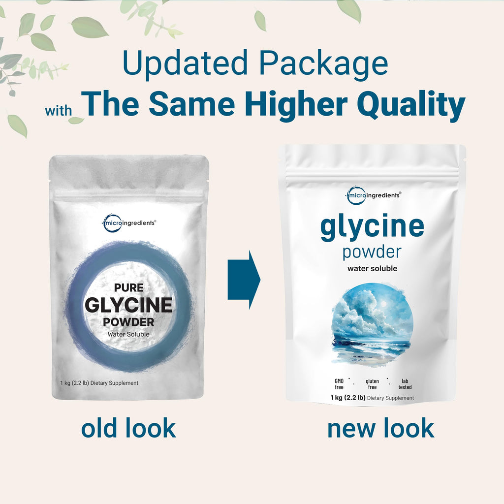 Glycine Powder 1KG (2.2 lb) – 1000mg/Serving, Sleep & Neurotransmitter Support | Micro Ingredients, USA Made