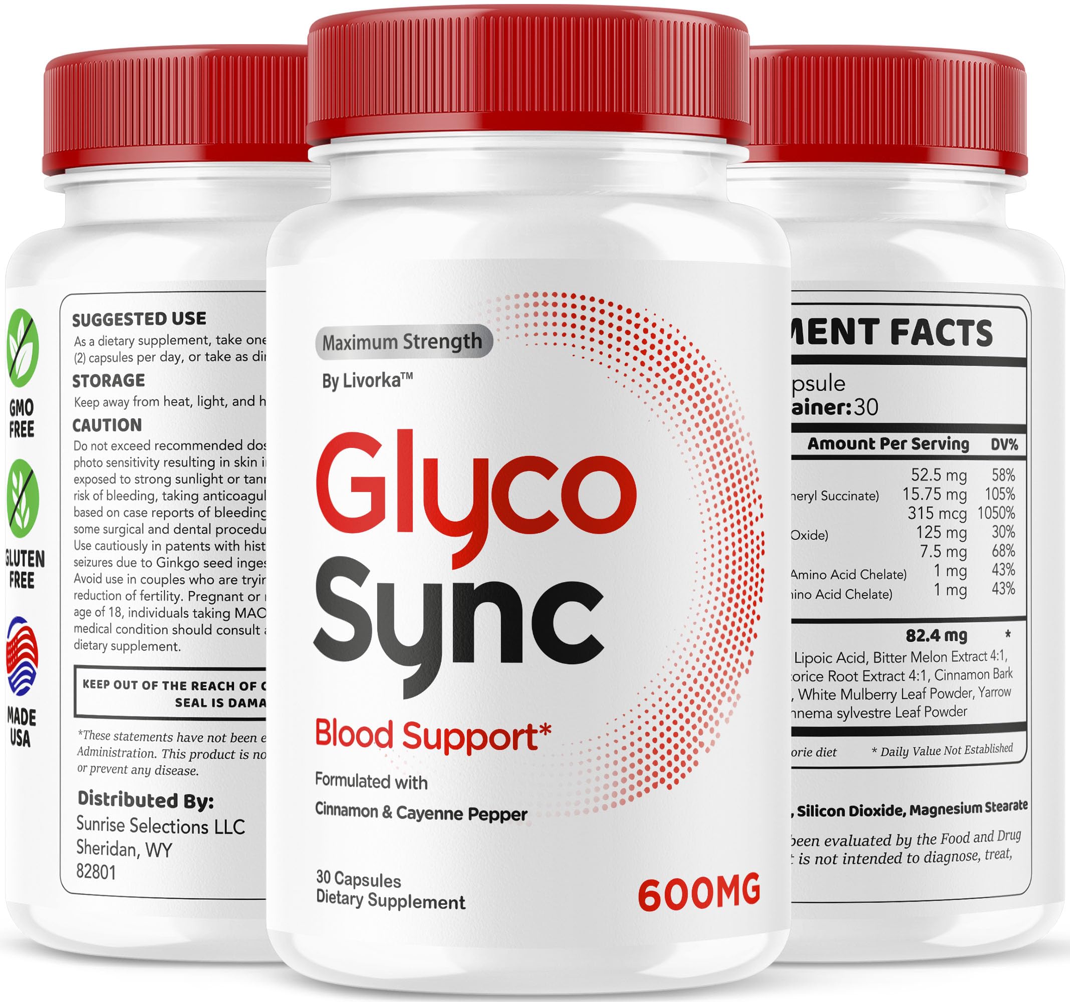 (3 Pack) Glyco Sync Capsules – All-Natural Balance Support, 90 Capsules