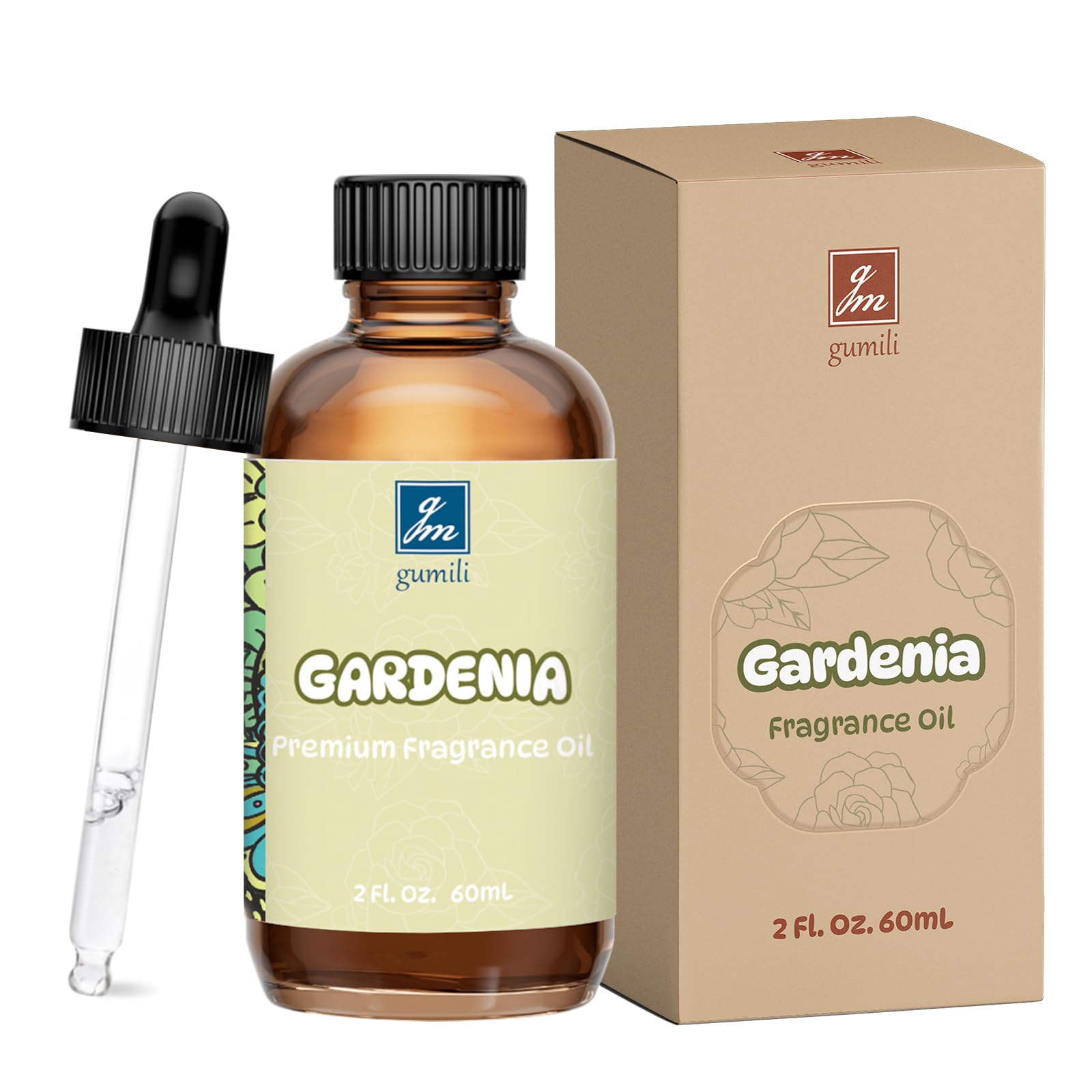 GM Gumili Gardenia Fragrance Oil 2 Oz – Floral Scent for Diffuser, Candle, Soap, DIY Perfume & Body Care
