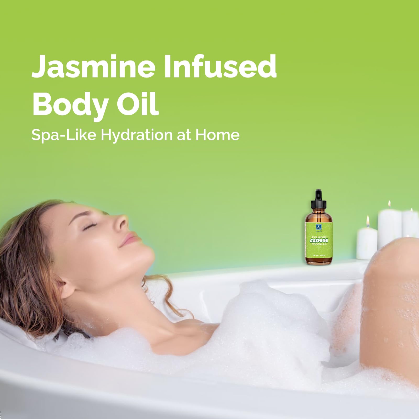 GM Gumili Jasmine Essential Oil 2 Oz - 100% Pure Jasmine Oil for Diffuser & Skin