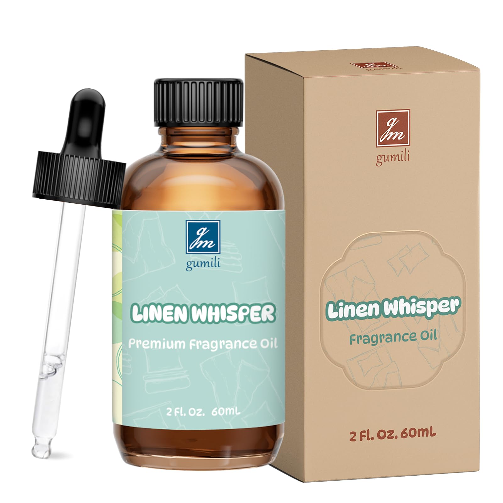 GM Gumili Linen Whisper Fragrance Oil 2oz – Fresh Linen Scent for Diffusers, Candles, Soap