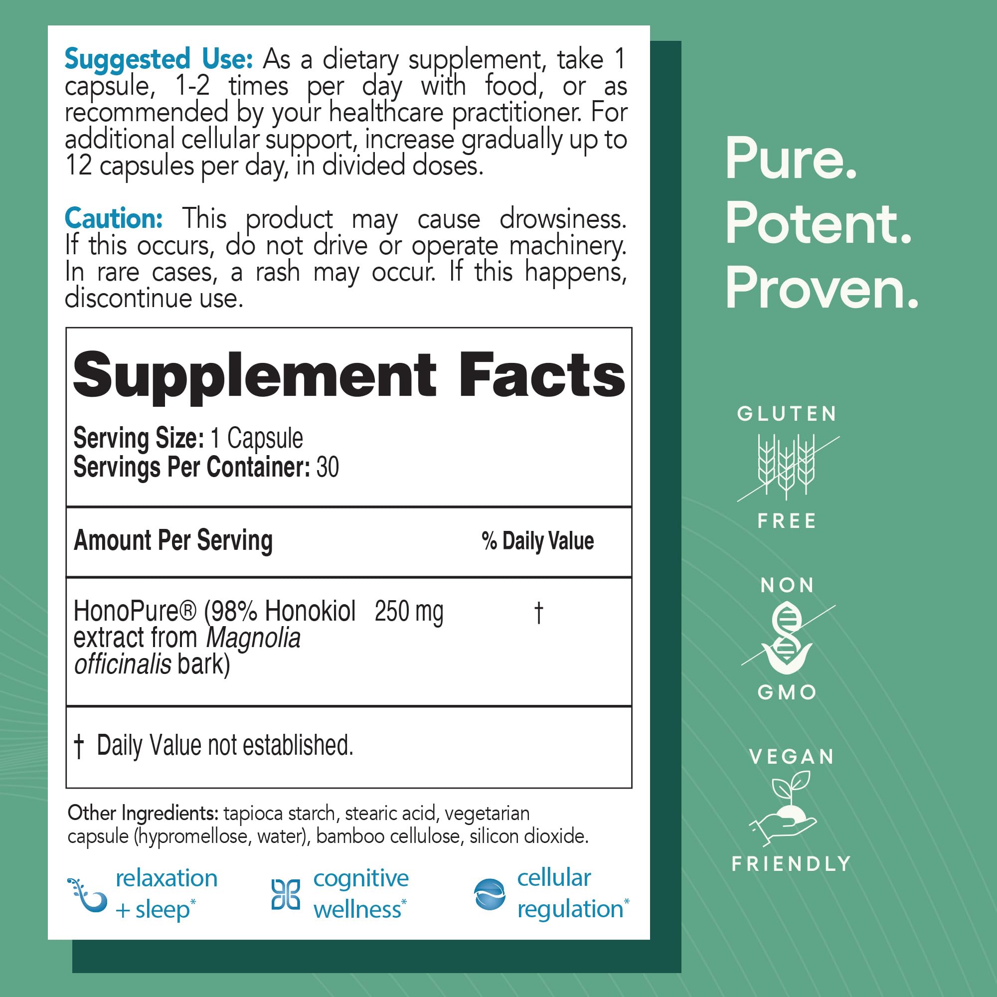 EcoNugenics HonoPure Magnolia Bark Extract – 98% Honokiol | Brain Function, Sleep & Mood Support