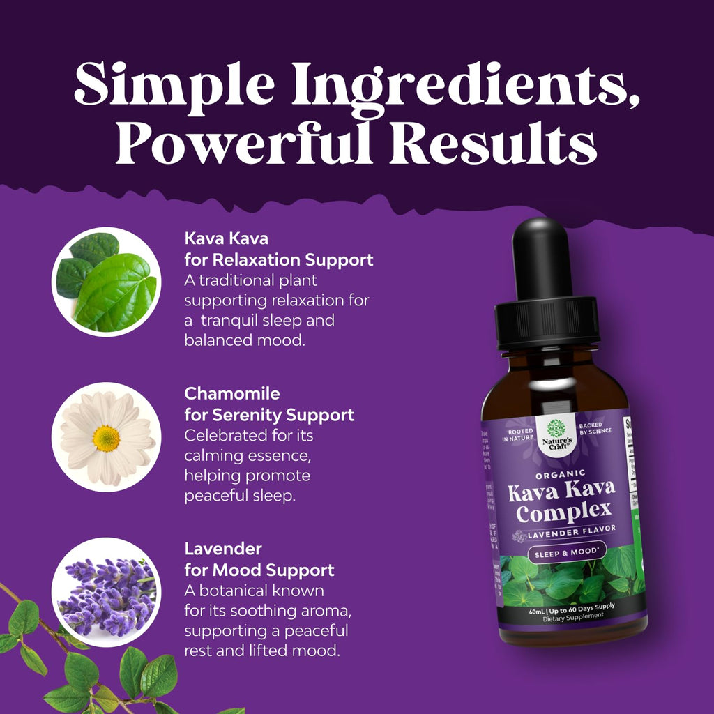 Natures Craft Liquid Kava Kava Drops - Fast Acting Relaxing Tincture (60 ml)