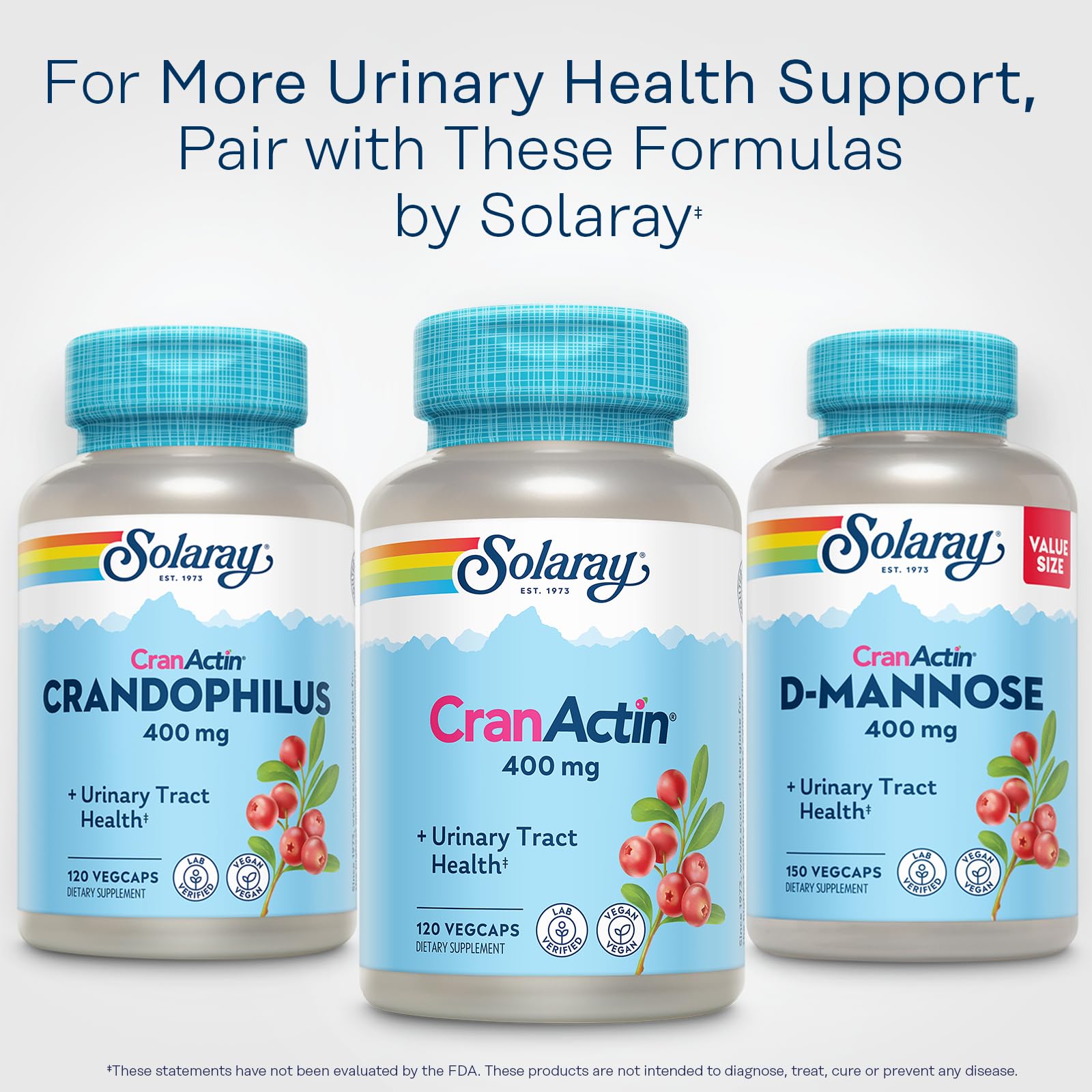 SOLARAY CranActin Cranberry Extract 400 mg | Urinary Tract Health, 120 VegCaps