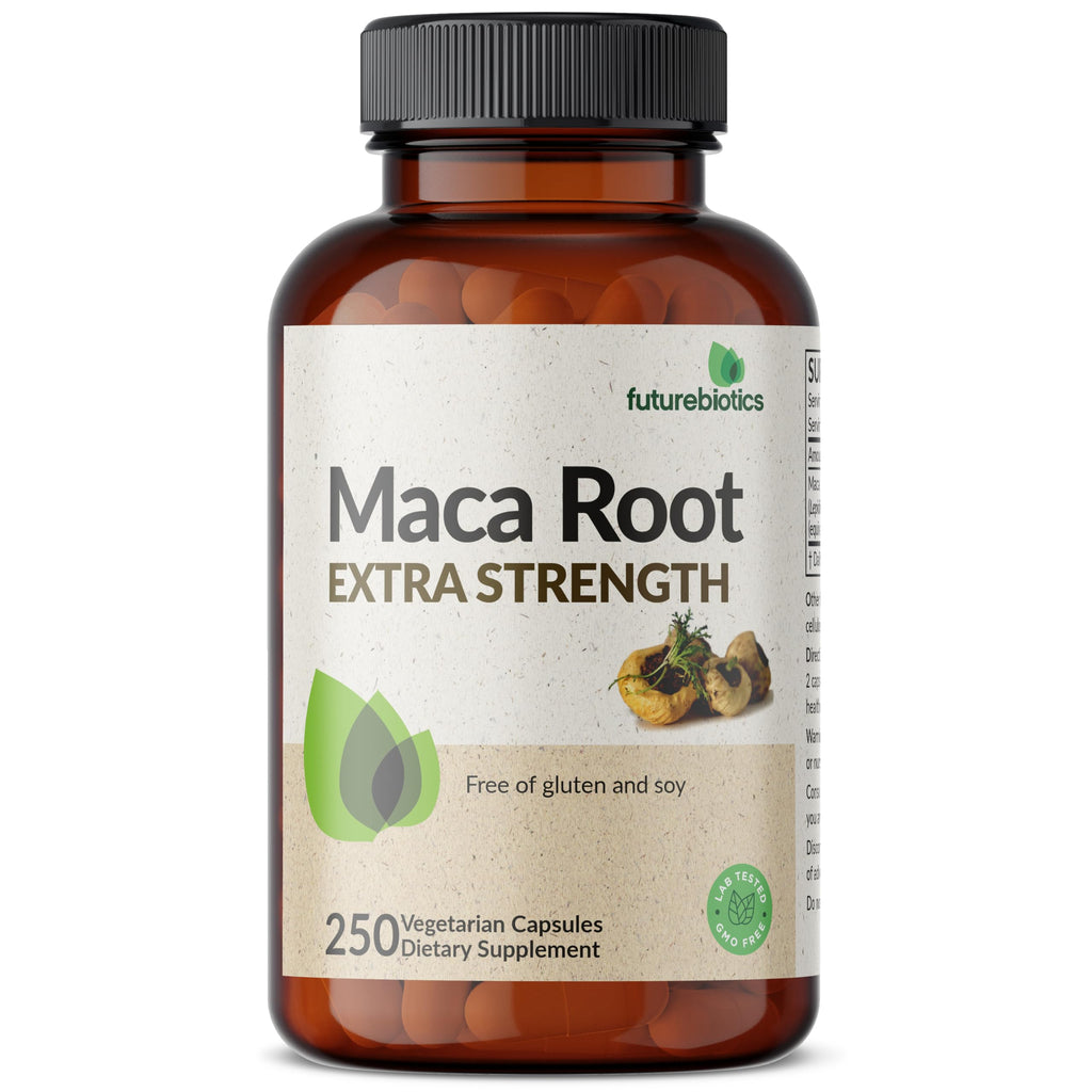 Futurebiotics Maca Root Extra Strength - Energy, Stamina & Reproductive Health | Non-GMO, 250 Vegetarian Capsules