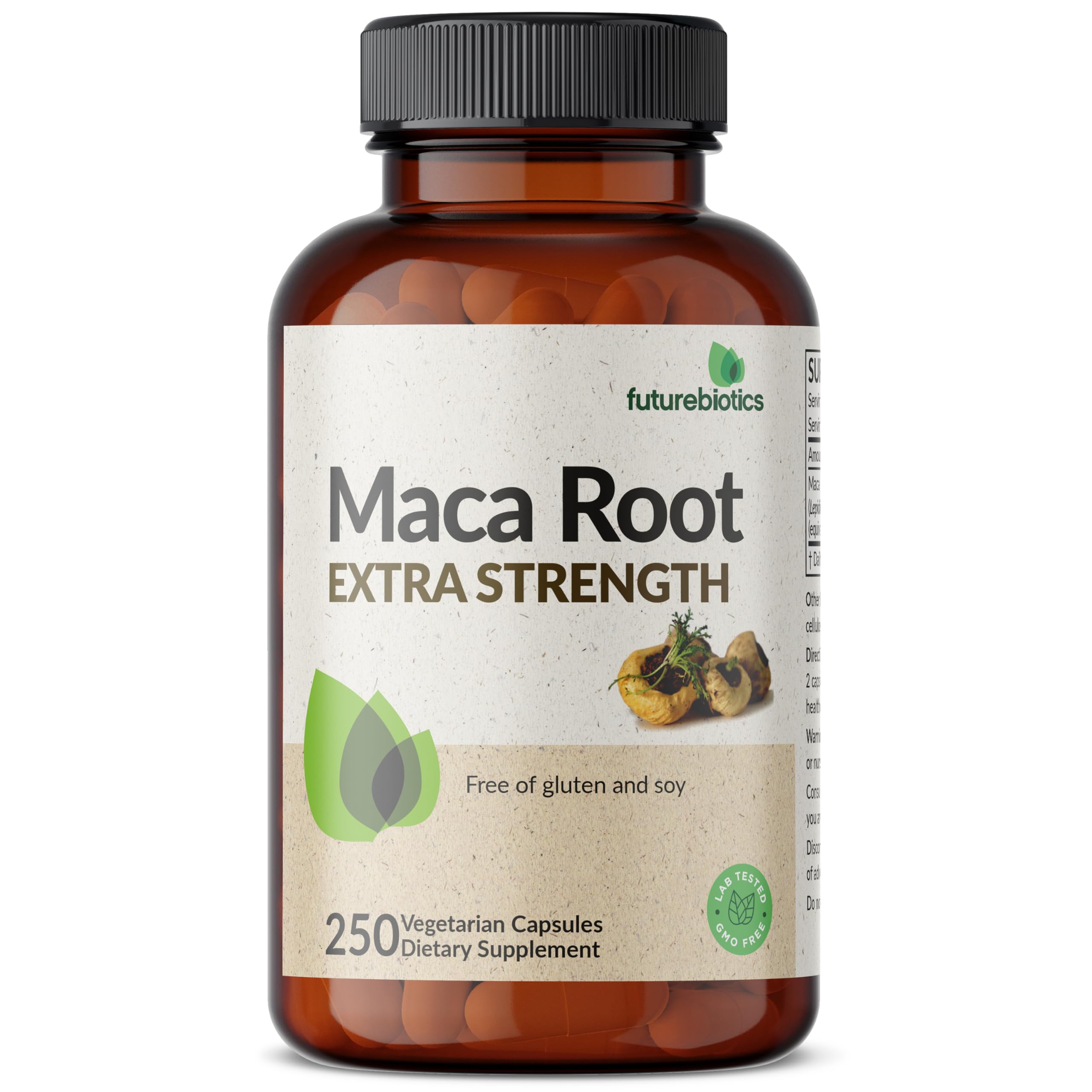 Futurebiotics Maca Root Extra Strength - Energy, Stamina & Reproductive Health | Non-GMO, 250 Vegetarian Capsules