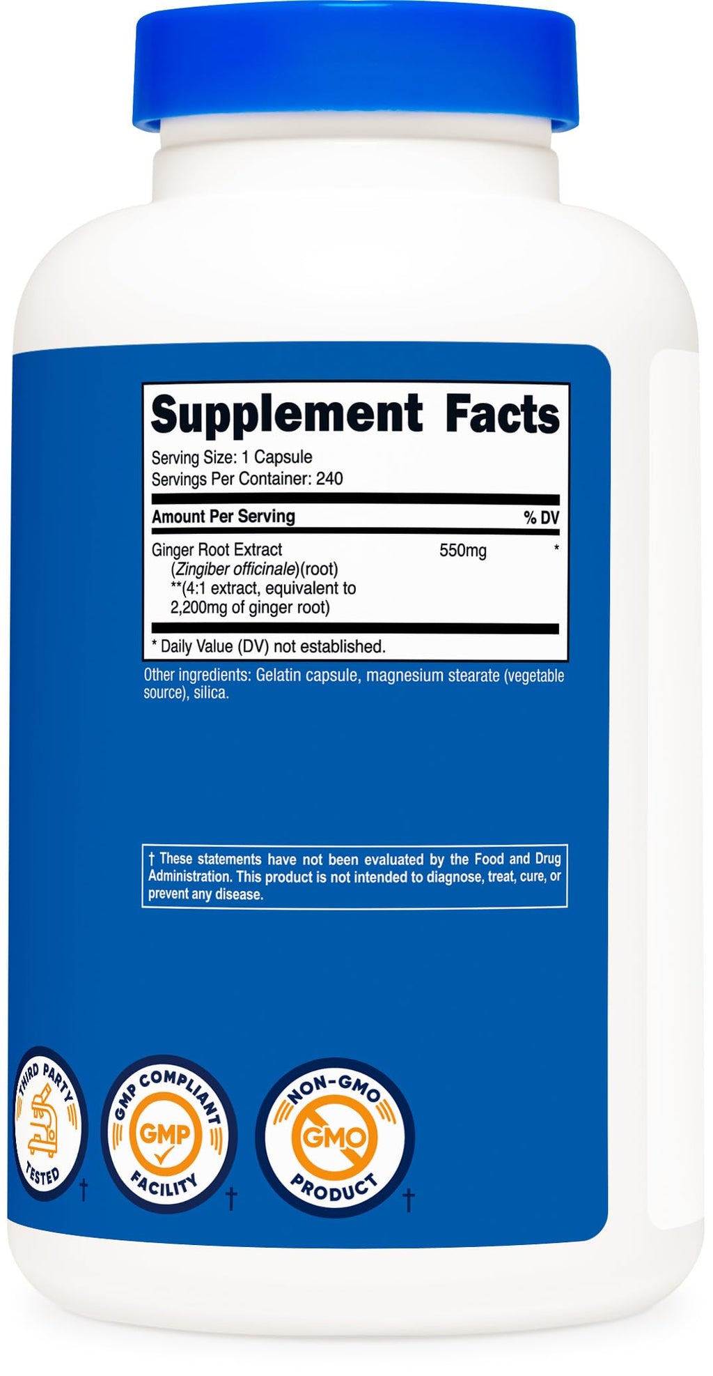 Nutricost Ginger Root Extract 2,200mg - 240 Capsules | Gluten Free, Non-GMO