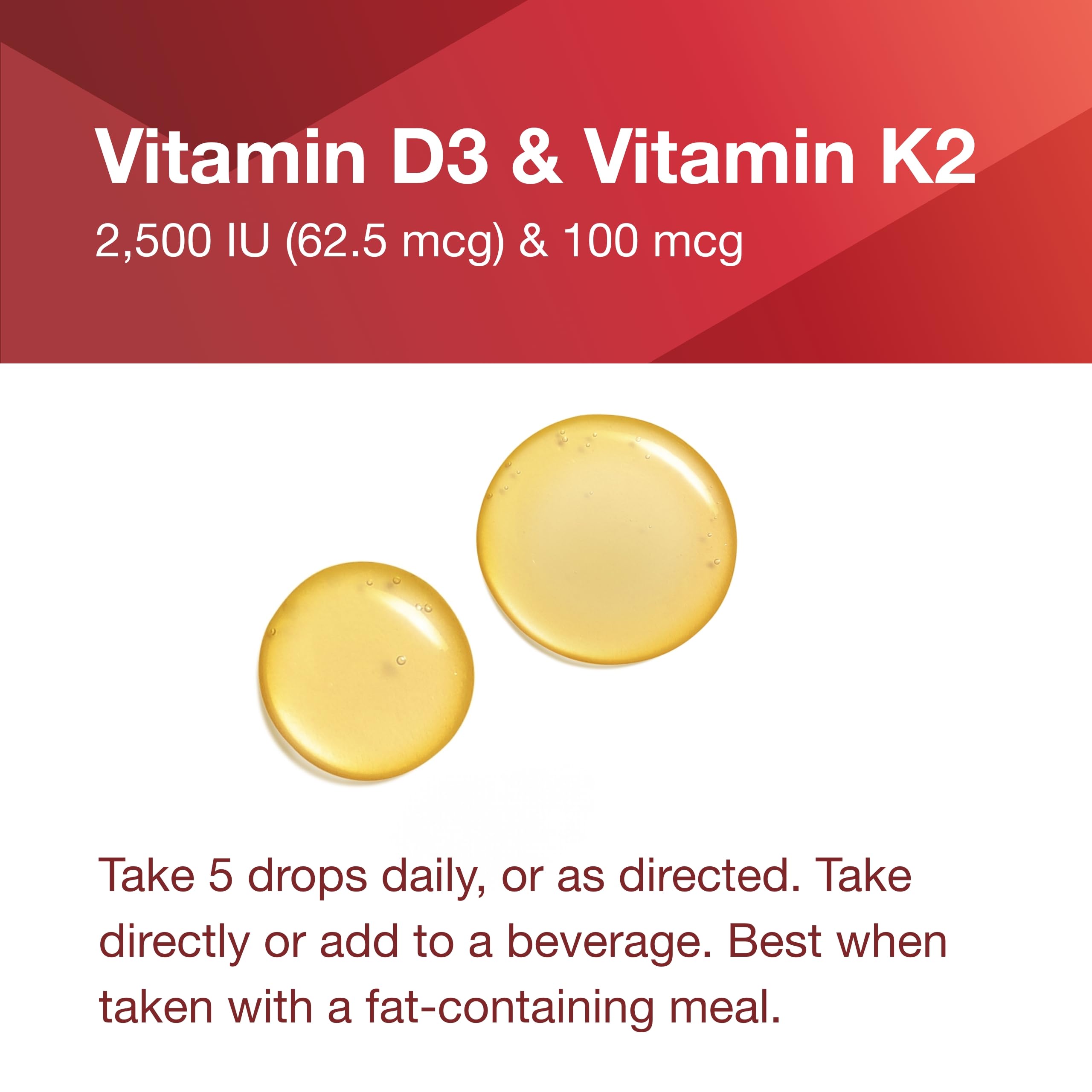 Protocol For Life Balance: Liquid D3 + MK-7 (2500 IU D3, 100 mcg MK-7) – 1 fl oz