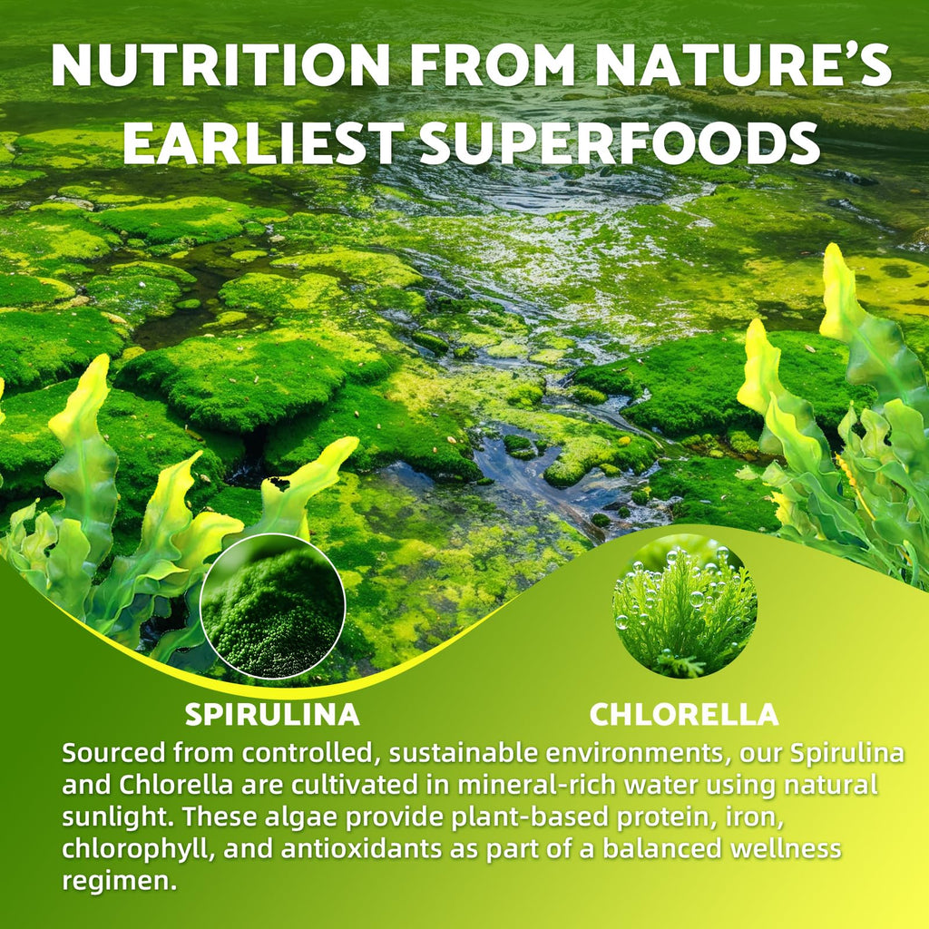 2 Pack Organic Spirulina & Chlorella Gummies – Pineapple Flavor, Vitamin C & Zinc