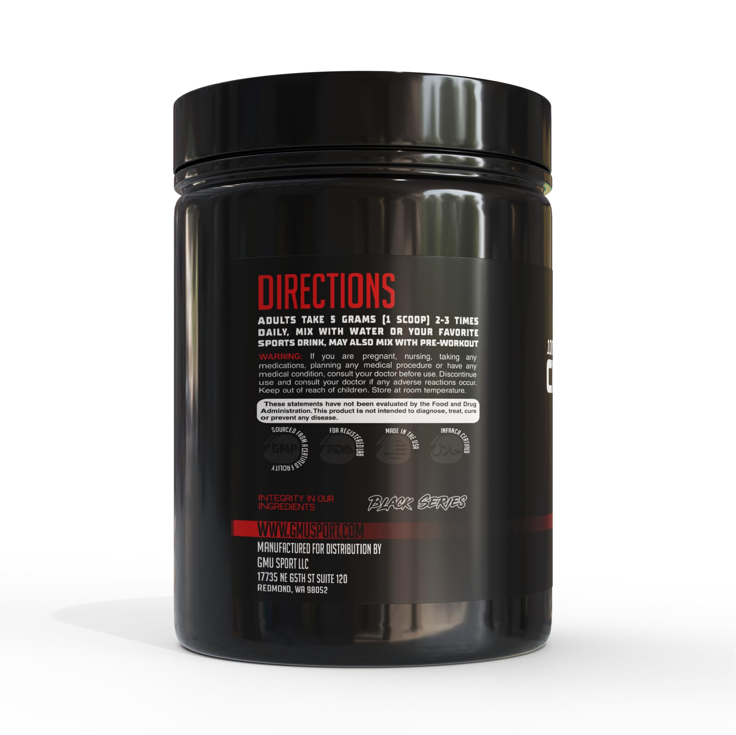 GMU SPORT Creatine Monohydrate Powder – Fruit Punch, 50 Servings | 5g per Scoop