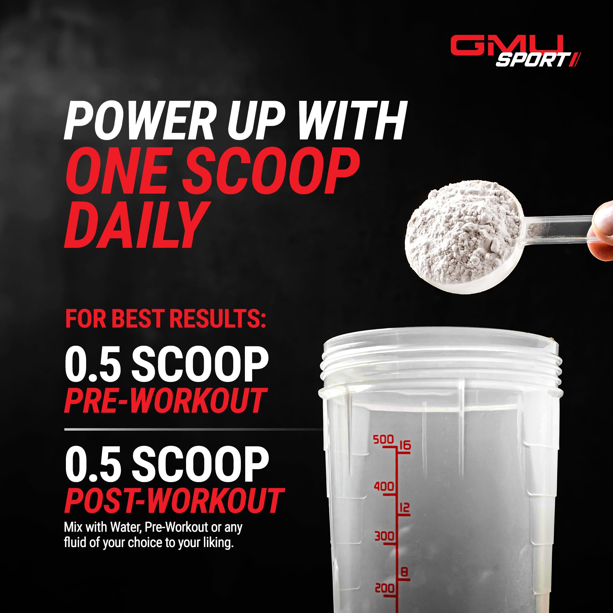 GMU SPORT Creatine 2.0 – Flavored Creatine + HMB Powder (45 Servings) | 5g Creatine Monohydrate + 3g HMB + Piperine | Strawberry Lemonade