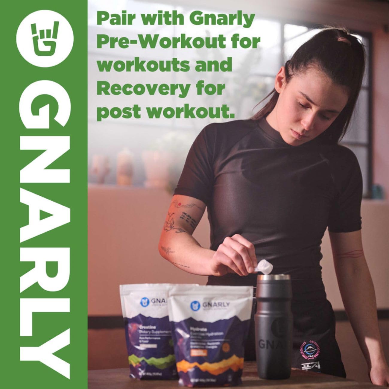 Gnarly Nutrition Greens Superfood Powder – Blueberry Acai Performance Greens – NSF Sport Certified – Organic & Probiotic