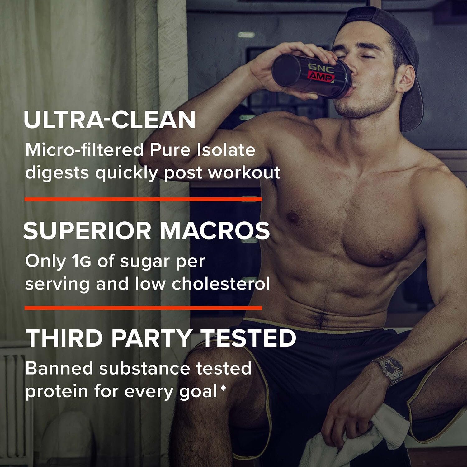 GNC AMP Pure Isolate Whey Protein - Strawberry (70 Servings)