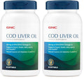 GNC Cod Liver Oil Omega-3 260mg EPA/DHA – Supports Heart, Brain, Skin, Eyes & Joints (90 Softgels x2)