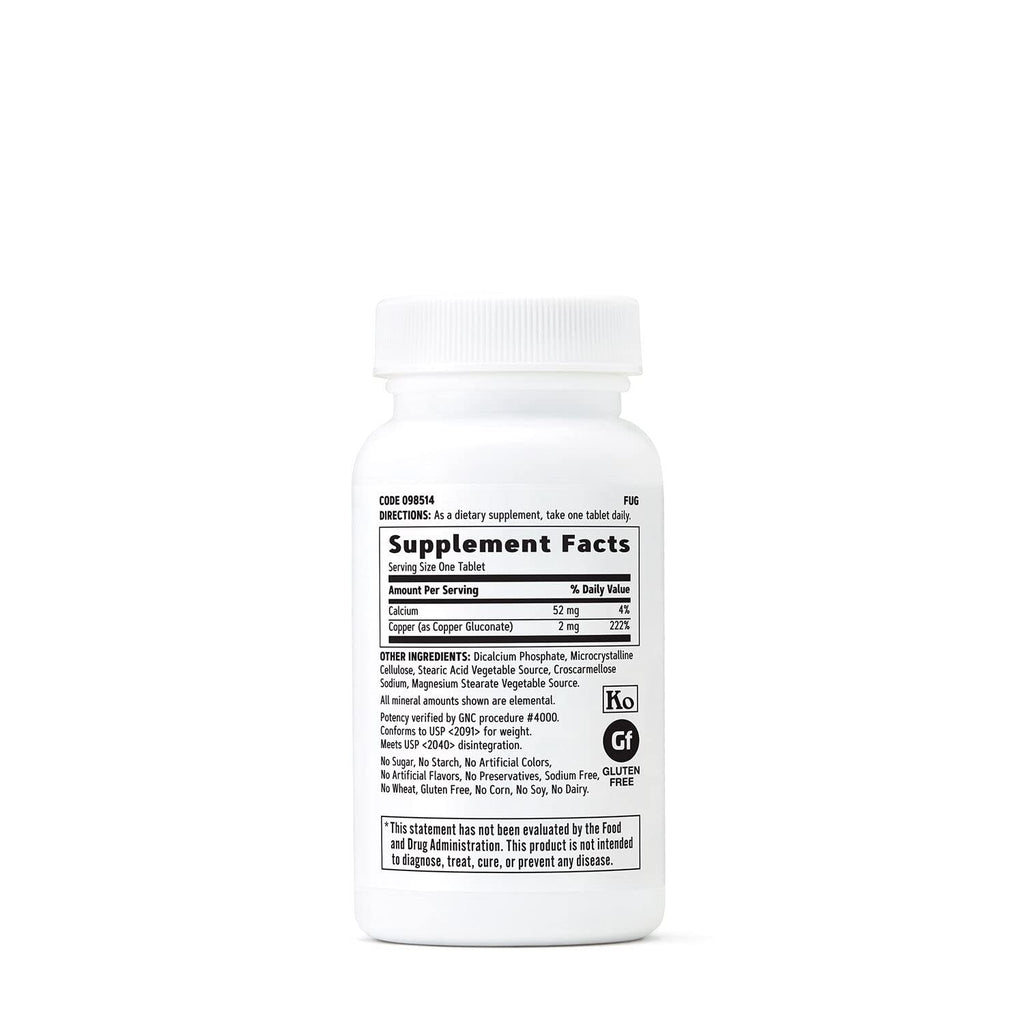 GNC Copper 2mg - Supports Iron Absorption | 100 Count (Pack of 2)
