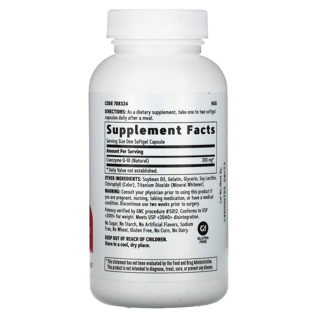 GNC CoQ10 200mg Supplement, Supports Heart Health, 60 Servings