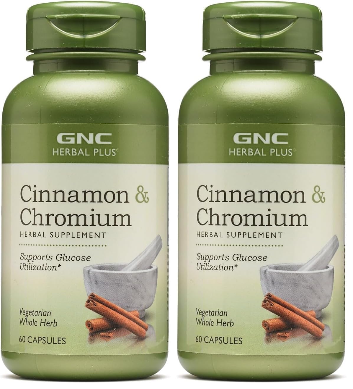 GNC Herbal Plus Cinnamon & Chromium – Vegetarian, 30 Servings (Pack of 2)