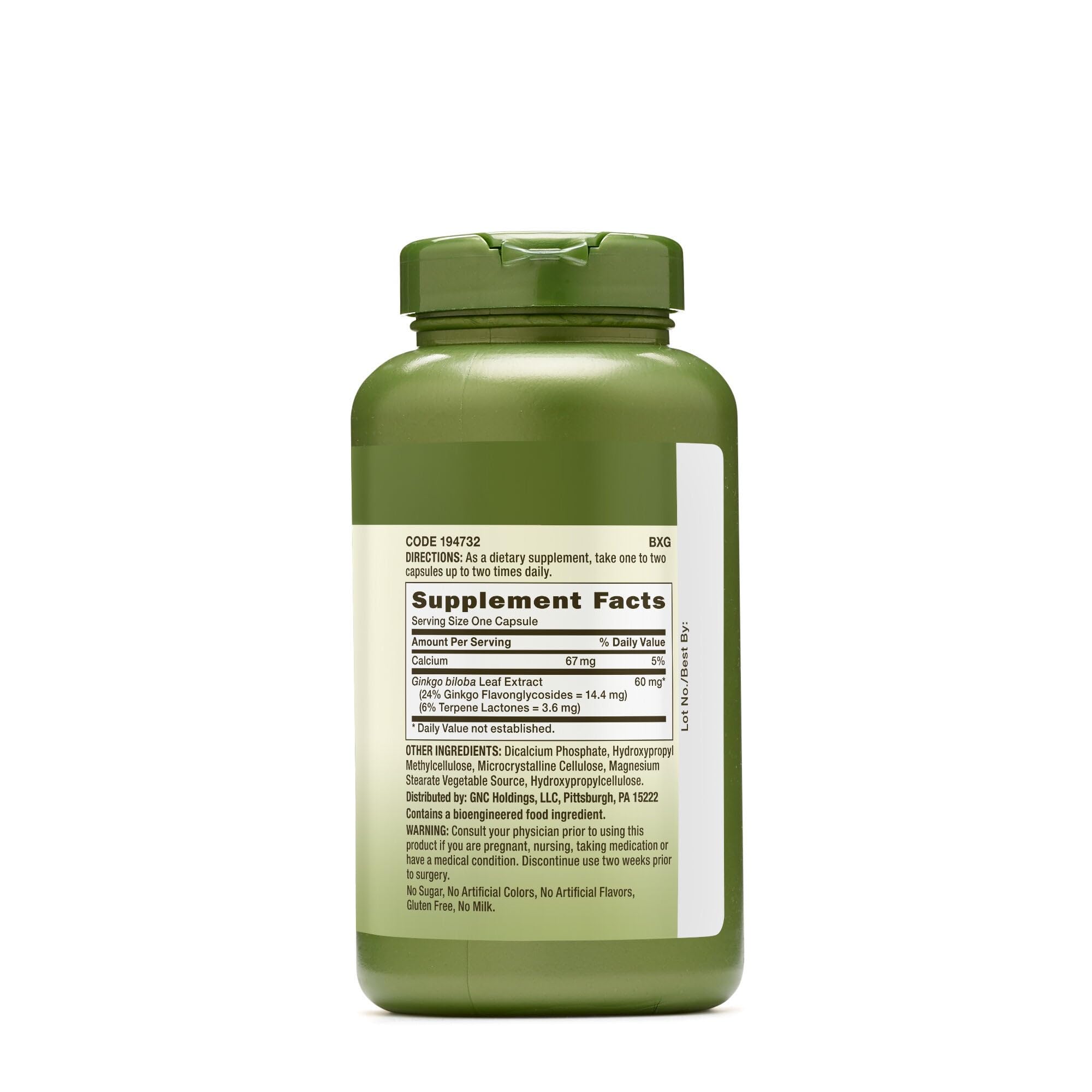GNC Herbal Plus Ginkgo Biloba 60mg – Vegetarian, Mental Sharpness, 300 Servings