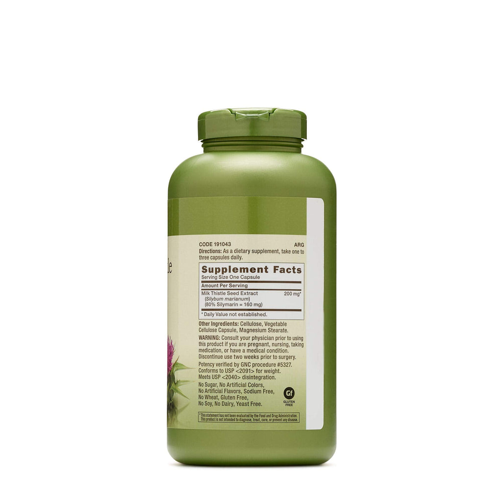 GNC Herbal Plus Milk Thistle 200mg Supplement – Vegetarian, Supports Healthy Liver Function, 300 Servings