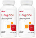 GNC L Arginine 500mg Supplement – Supports Healthy Blood Vessel Tone – 90 Servings (Pack of 2)