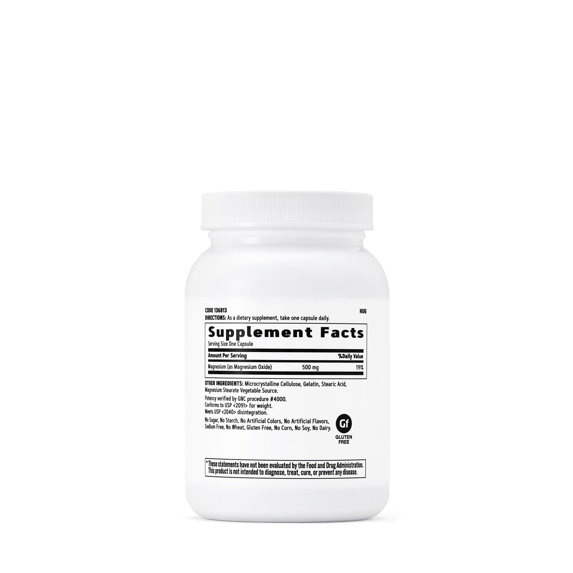 GNC Magnesium 500mg – 120 Capsules (Pack of 2) Supports Calcium Absorption & Strong Teeth