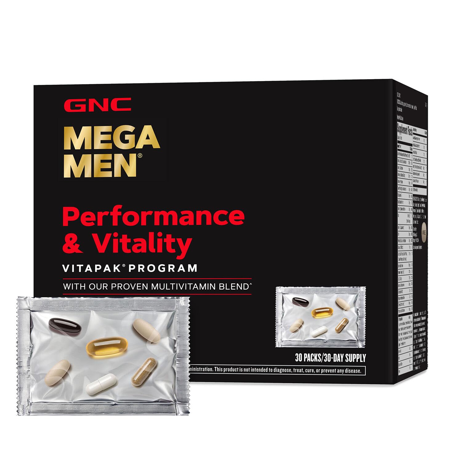 GNC Mega Men Performance and Vitality Vitapak – 5-in-1 Complete Nutrition (30 Packs)