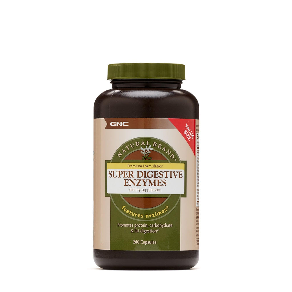 GNC Natural Brand Super Digestive Enzymes | Supports Protein, Carbohydrate & Fat Digestion | 240 Capsules