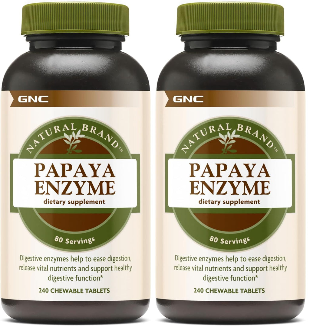 GNC Papaya Enzyme - Digestive Support, 240 Tablets (Pack of 2)