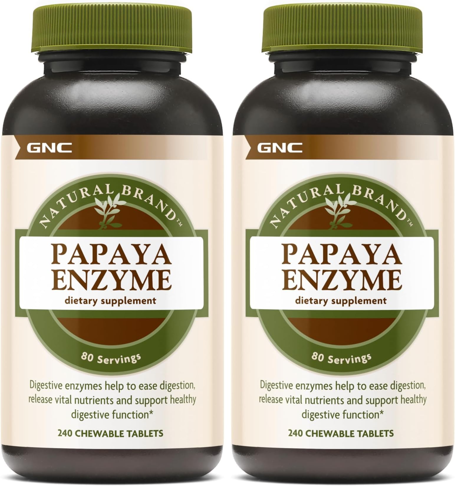 GNC Papaya Enzyme - Digestive Support, 240 Tablets (Pack of 2)