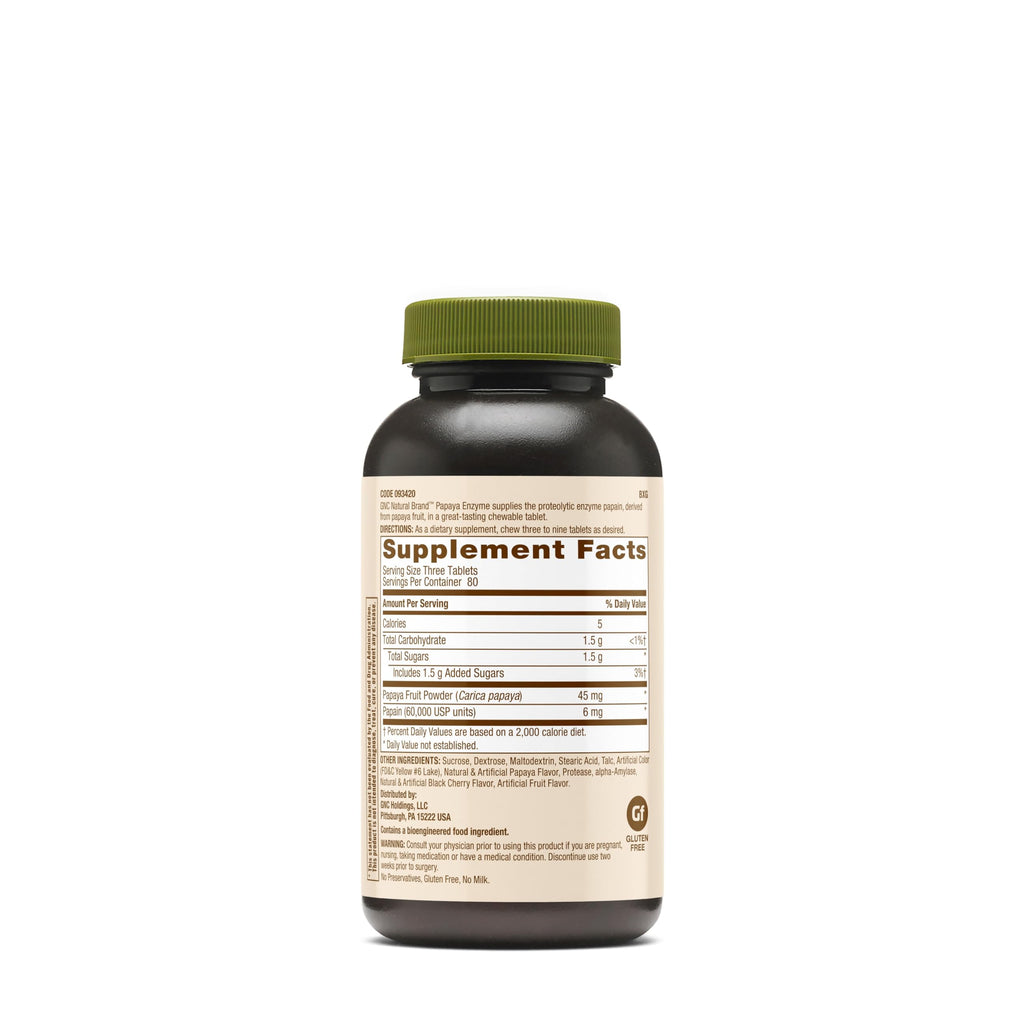GNC Papaya Enzyme - Digestive Support, 240 Tablets (Pack of 2)