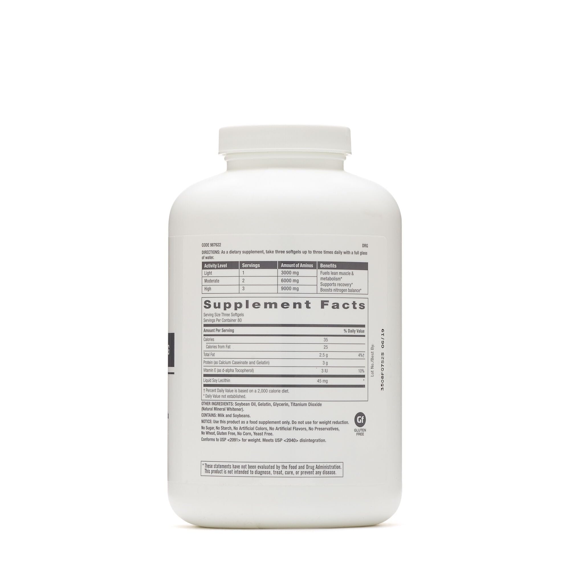 GNC Pro Performance Amino 3000mg Softgels — 240 Count for Protein Synthesis & Muscle Repair