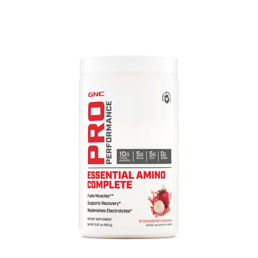 GNC Pro Performance Essential Amino Complete – Strawberry Banana 15.87 oz | Supports Muscle Recovery